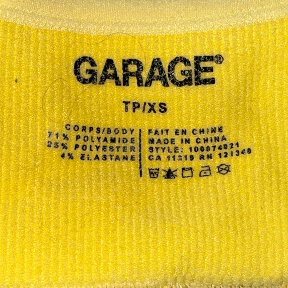 Garage Yellow Ribbed Tank Top - Picture 3 of 3